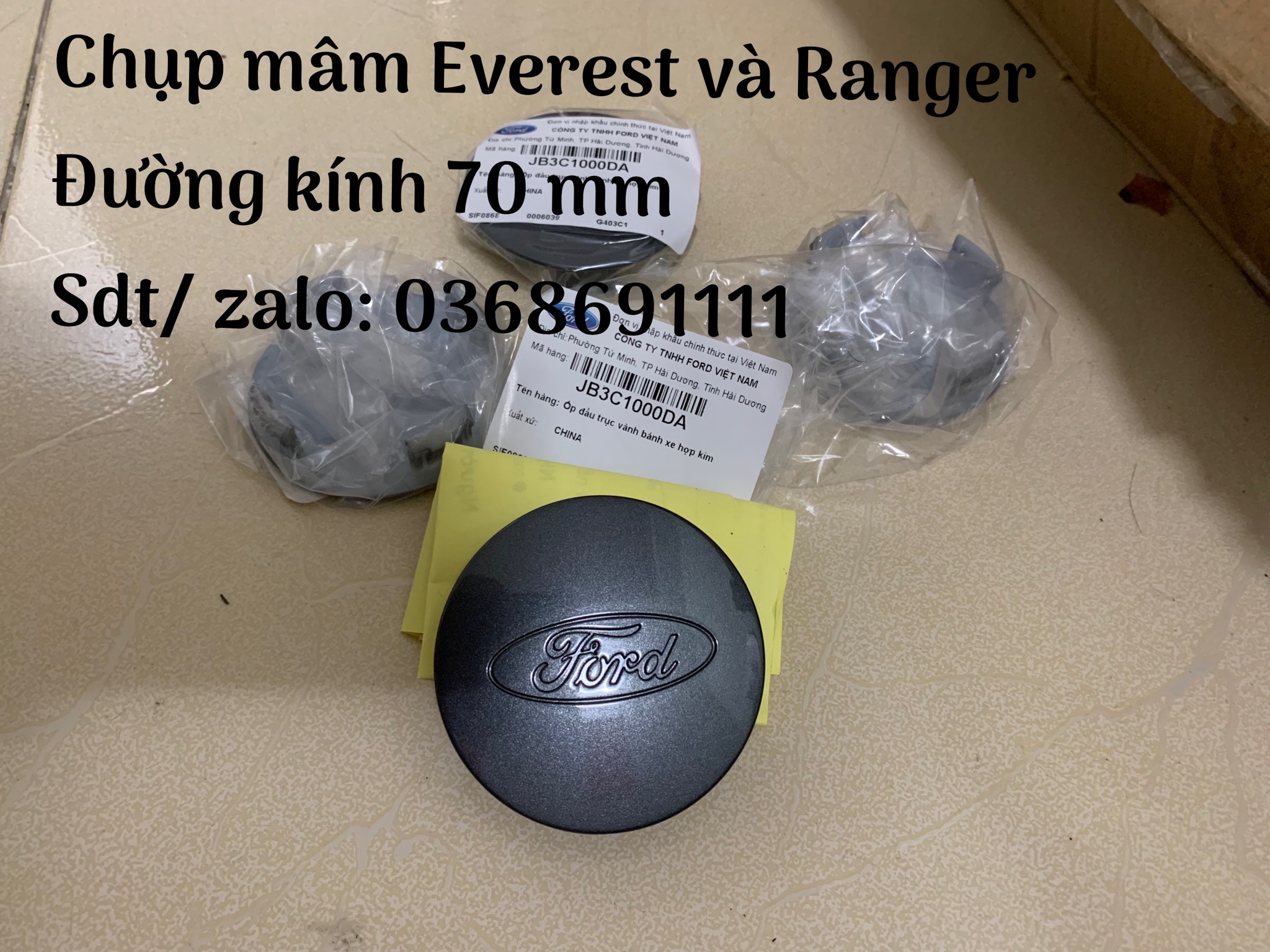 Logo chụp mân, ốp vành la zăng bánh xe Ford Everest 2016 trở lên, Ranger 2013 trở lên