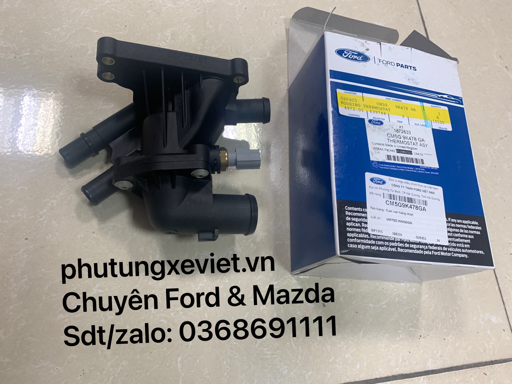 Cụm van hằng nhiệt Ford EcoSport Fiesta CM5G9K478GA