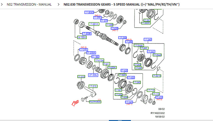 Bộ đồng tốc hộp số Ford Laser số 5 F5D317620D F5D317620E