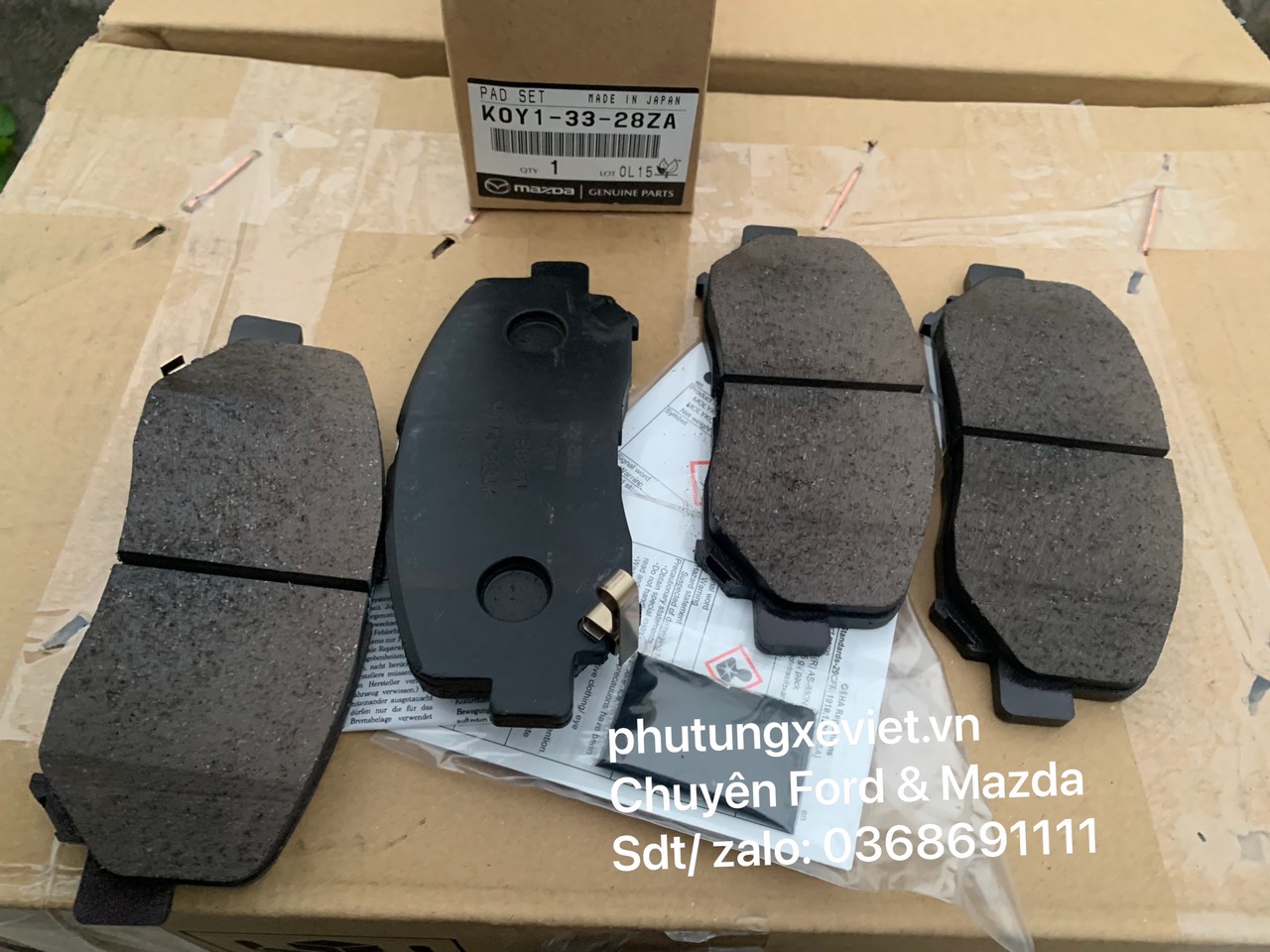 Bố thắng trước/ má phanh trước Mazda CX5/ K0Y13328ZA