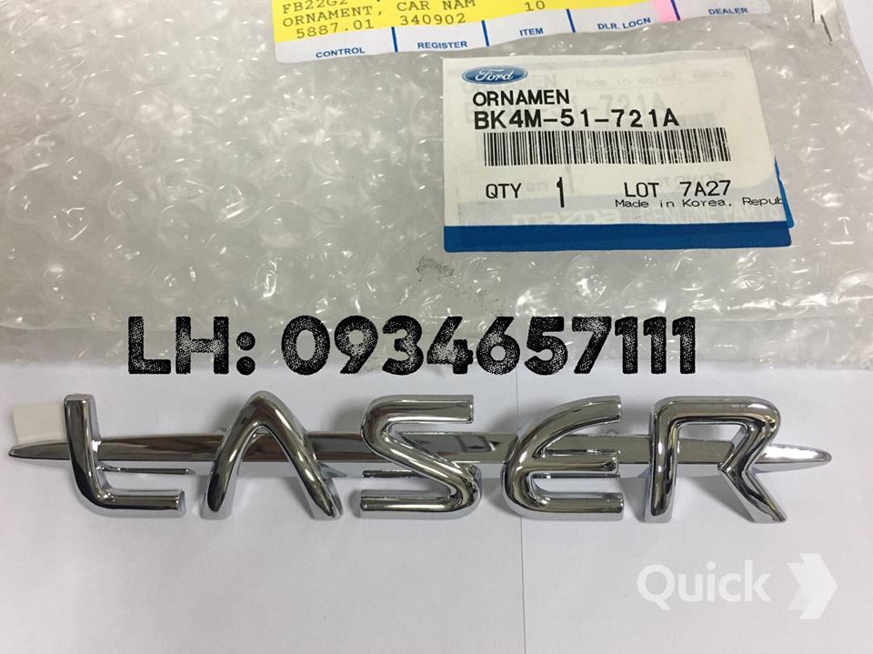 Chữ Laser sau xe Laser