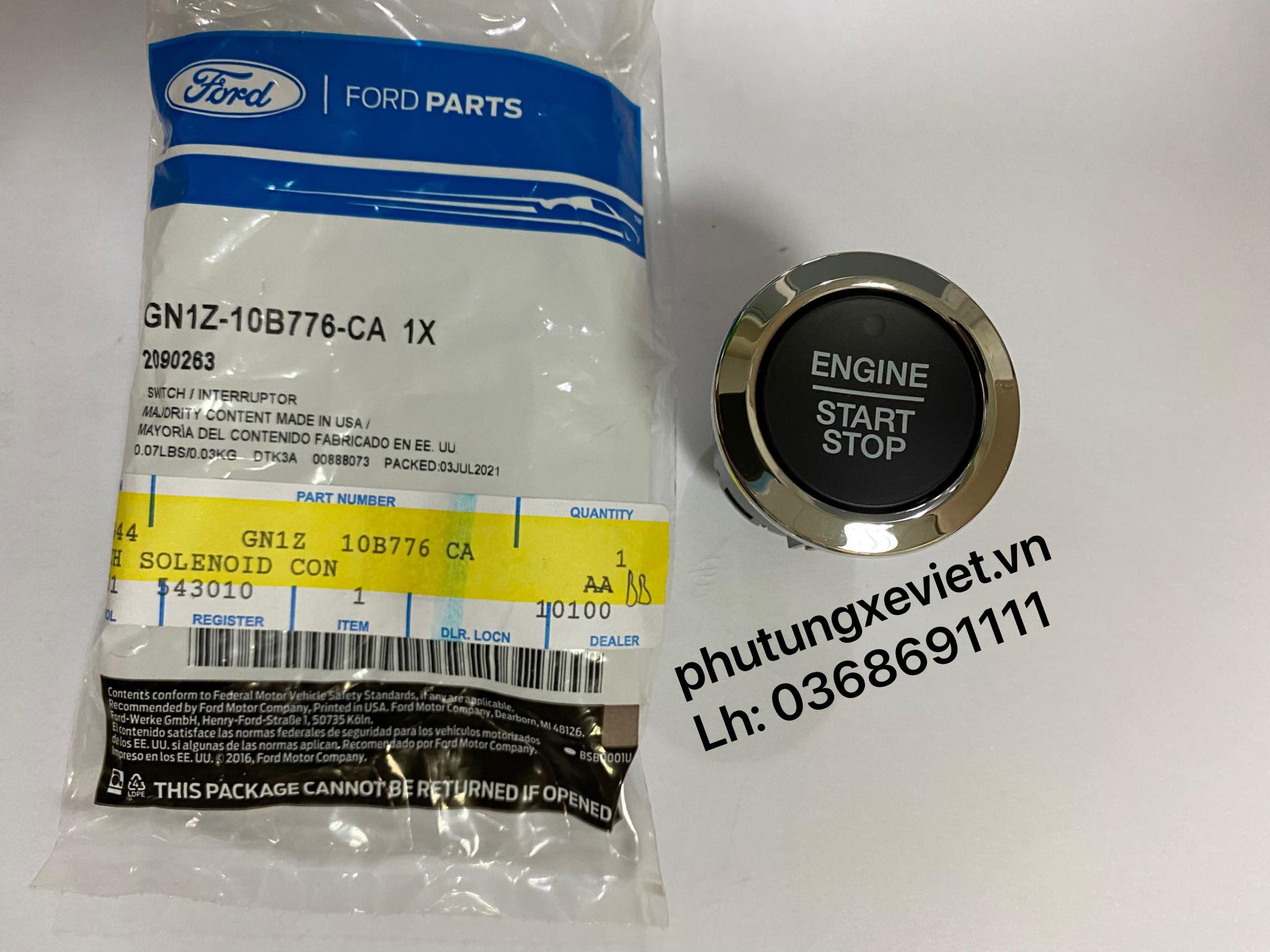 Công tắc khởi động Ford EcoSport / GN1514C376CAW / GN1Z-10B776-CA