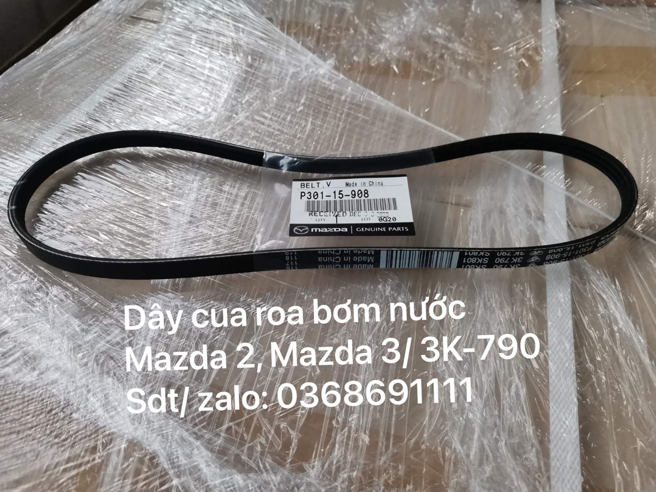 Dây cua roa bơm nước Mazda 2, Mazda 3/ 3K-790/ P30115908 / P301-15-908