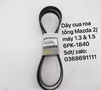 Dây cua roa tổng Mazda 2/ 6PK-1840/ động cơ 1.3 & 1.5 / ZJ3815909C / ZJ38-15-909C