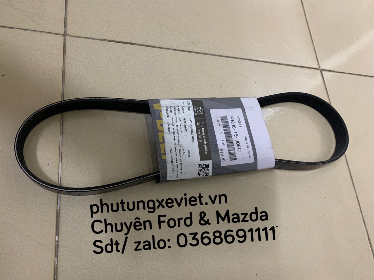 Dây cua roa tổng Mazda CX-5 / Dây đai tổng CX-5 / PE0815909C / 6PK962