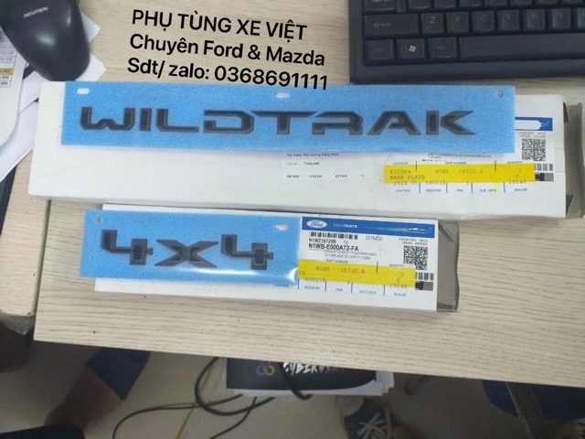 Tem , chữ Wildtrak , 4×4 dán cửa thùng Ranger N1WZ16720J N1WZ16720B