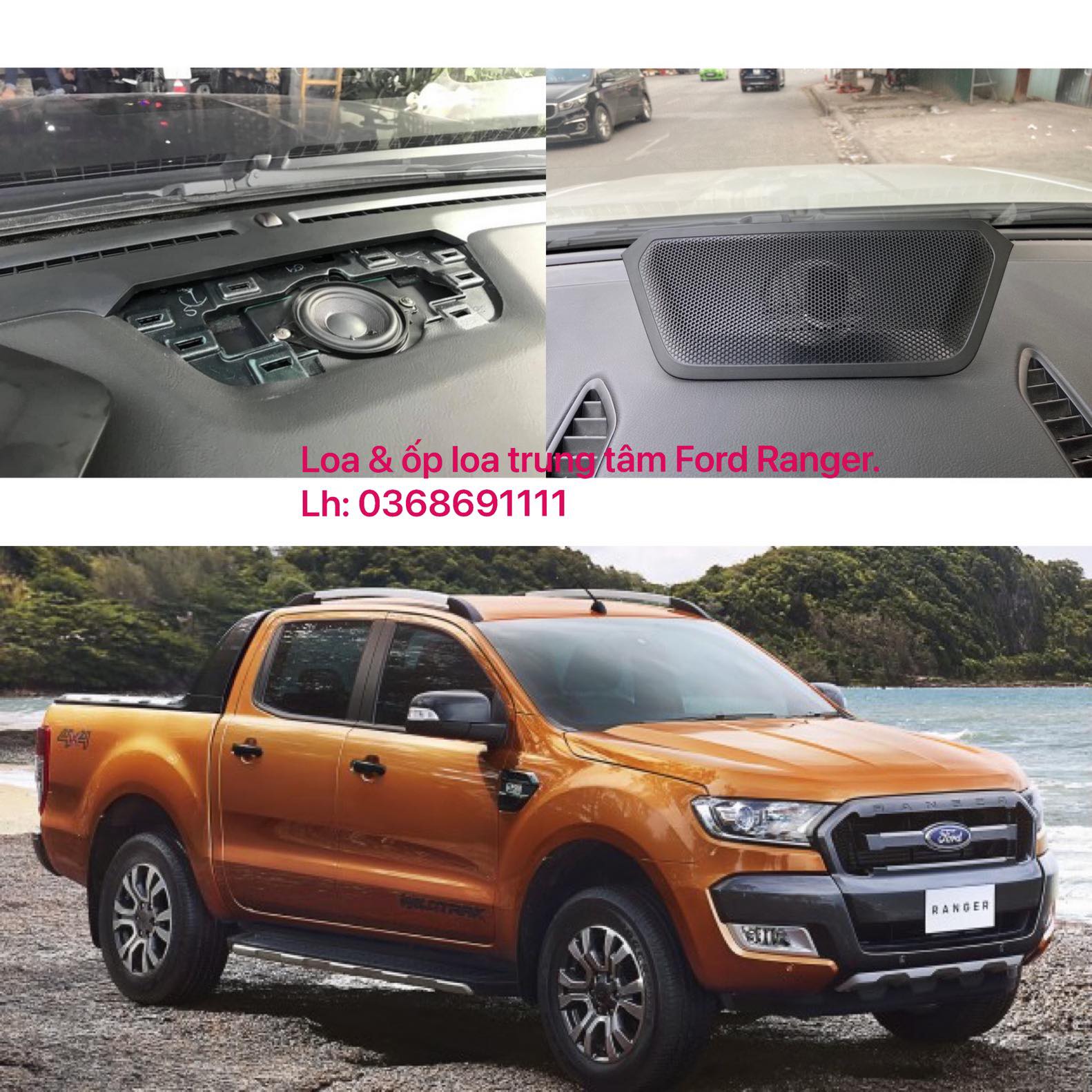 Loa trung tâm và mặt dưỡng loa trung tâm Ford Ranger