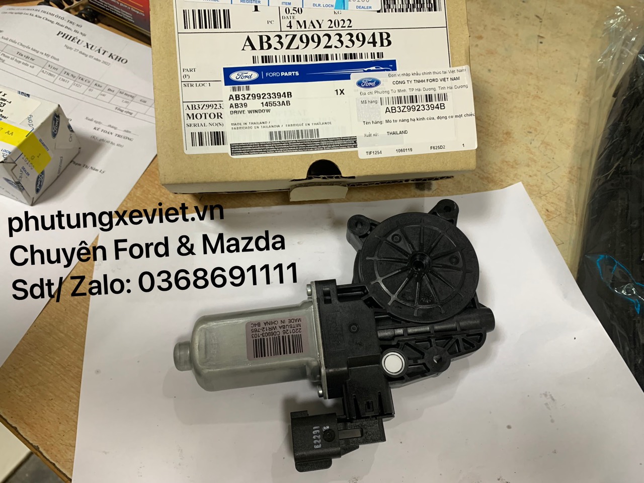 Mô tơ lên kính cửa lái Ranger, Everest, Mazda BT/ AB3914553AB / UF9P5858XA