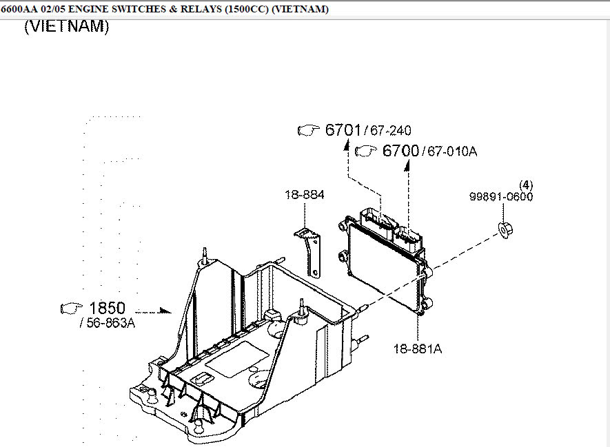 Hộp điều khiển động cơ Mazda 3 2020 1.5 AT PA1S18881