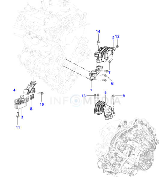 Chân máy phải Ford Territory NS1-6P093-AA NS16P093AA