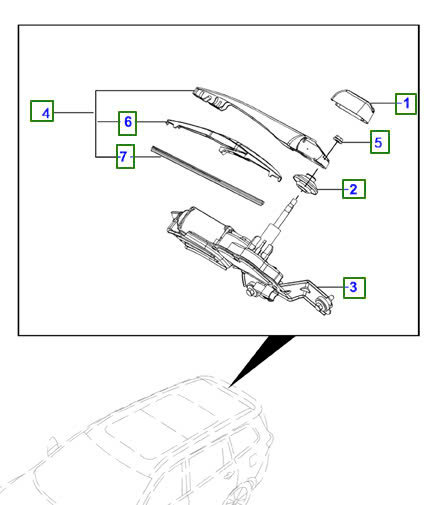 Gạt mưa sau Ford Territory KS117400AA KS1 17400 AA