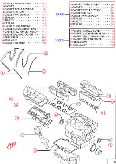 Gioăng mặt máy Escape 3.0 V6 6E5Z6051A ZZC210272 C210271