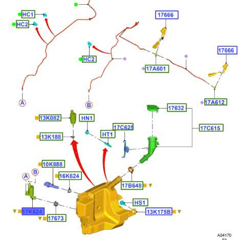 Bơm nước rửa kính Ford Focus 2015 16 17 18 19 BV6117K624BC