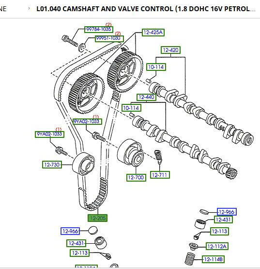 Curoa cam Ford Laser 1.8 2002 3 4 FP0112205A FP0112205ATT