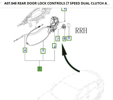 Khoá cửa sau phụ Ford Territory NS1A26412AB NS1-A26412-AB