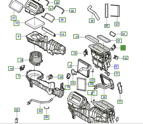 Mô tơ đảo chiều nóng lạnh Ford Territory EKS119E616AA