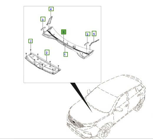 Ốp chân kính, chắn rác chân kính Ford Territory KS1V01914AD C