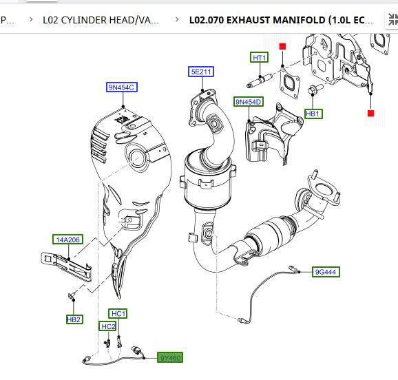 Cảm biến ô xy Fiesta 1.0 Ecoboost DM5Z9F472A DM5A9Y460AA