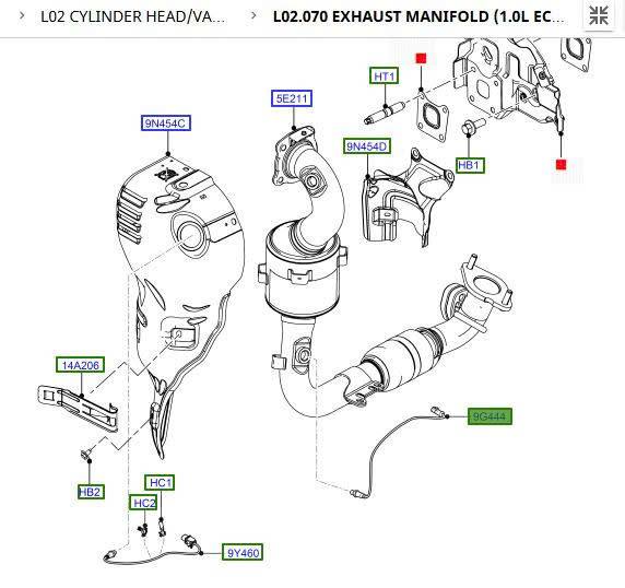 Cảm biến ô xy Fiesta 2014 15 16 17 CV6Z9G444C CV6A9G444AA