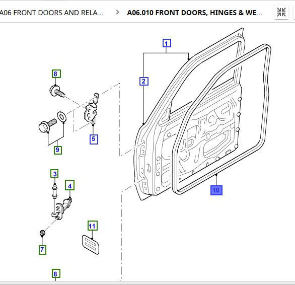 Gioăng cánh cửa trước Ford Everest 2009 10 11 12 UR6358761A