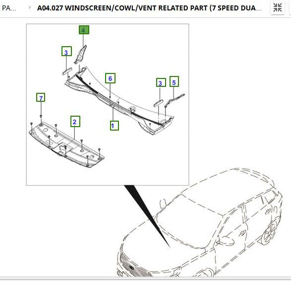 Ốp viền chân kính chắn gió trước Ford Territory NS1-N03198-A