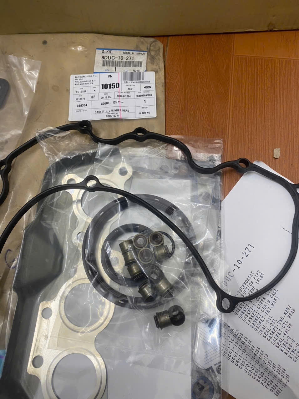 Bộ gioăng phớt động cơ Ford Everest 2.6 máy xăng 8DUC10271