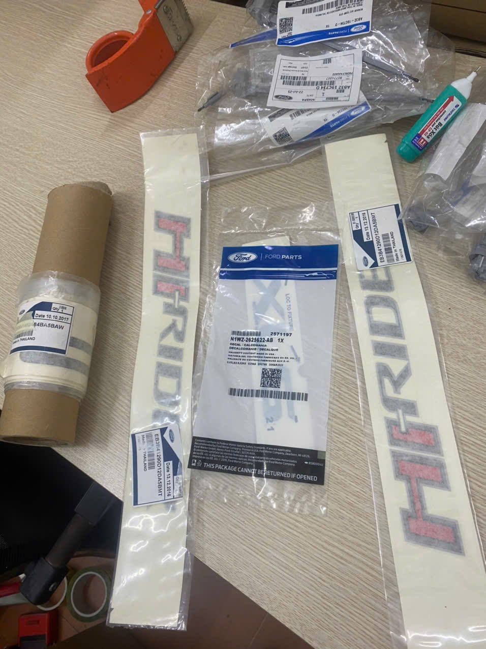 Bộ tem, chữ xe Ford Ranger 2013-2021, chữ Hi-rider, XLS, Ranger