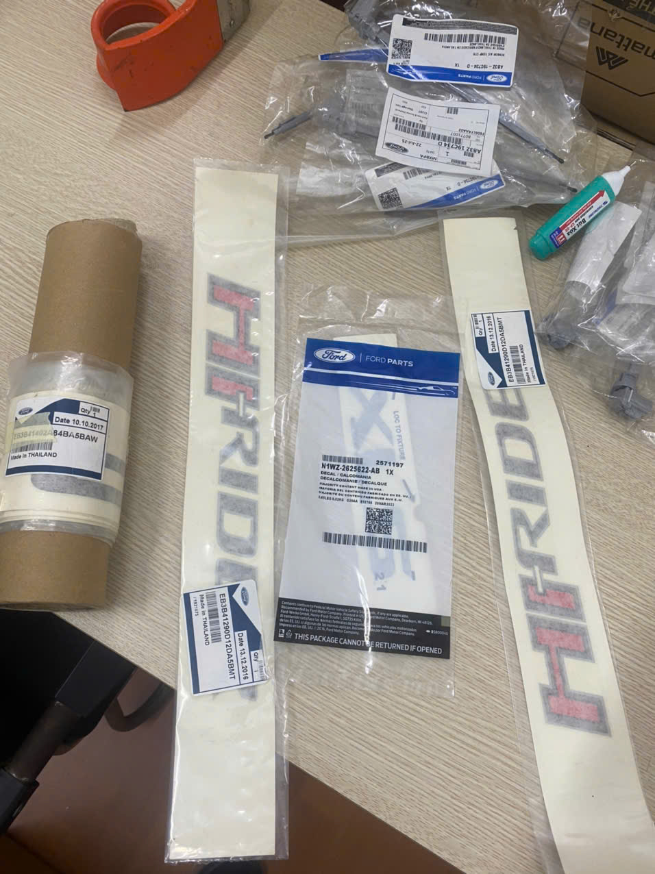 Bộ tem, chữ xe Ford Ranger 2013-2021, chữ Hi-rider, XLS, Ranger