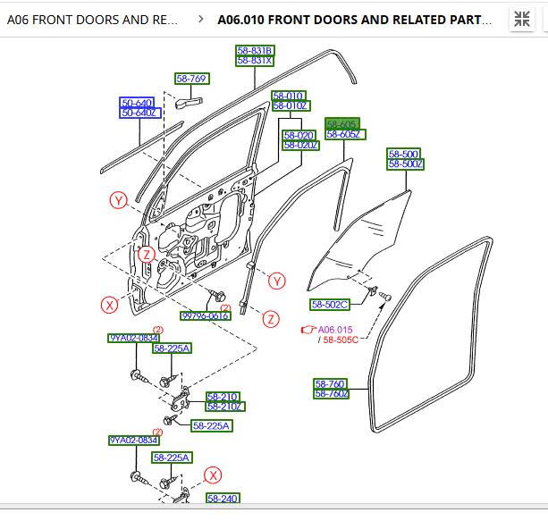 Gioăng chạy kính, gioăng khung kính cửa trước Ford Escape