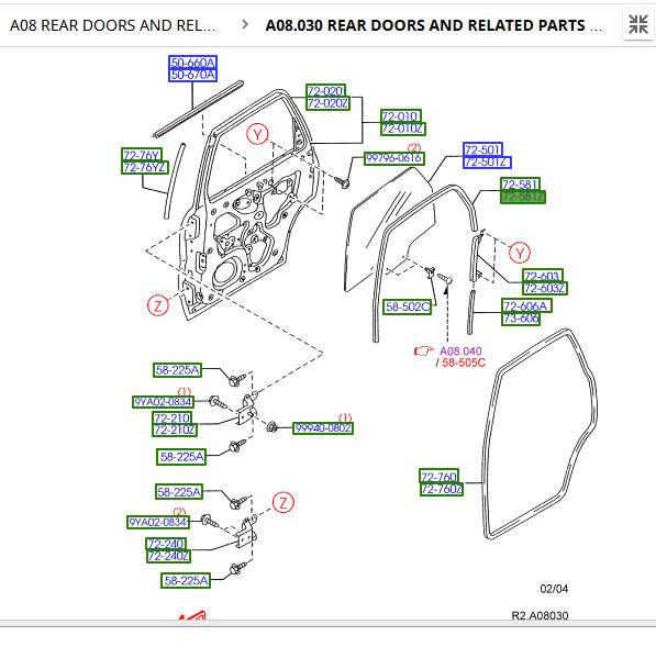 Gioăng khung kính, gioăng chạy kính cửa sau Ford Escape