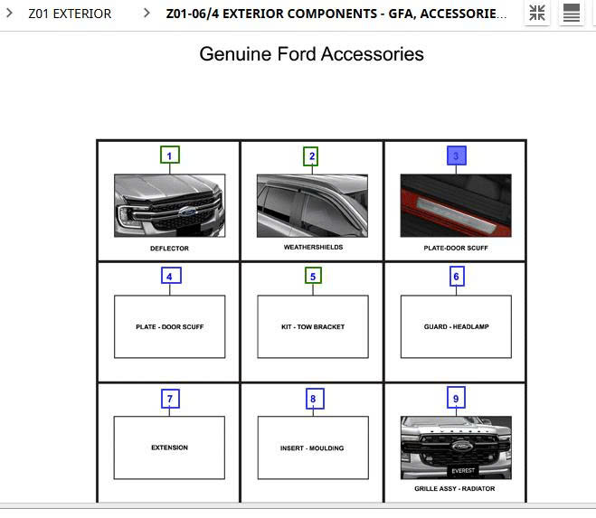 Ốp bậc bước chân Ford Ranger 2023 4 5 6 N1WZ99132A08P F