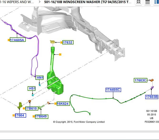 Bình nước rửa kính Ford Explorer 2016 17 18 19 FB53-17B613-AE
