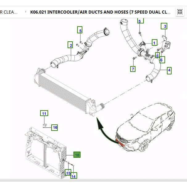 Khung xương đầu xe Ford Territory KS116774AD KS1-16774-AD