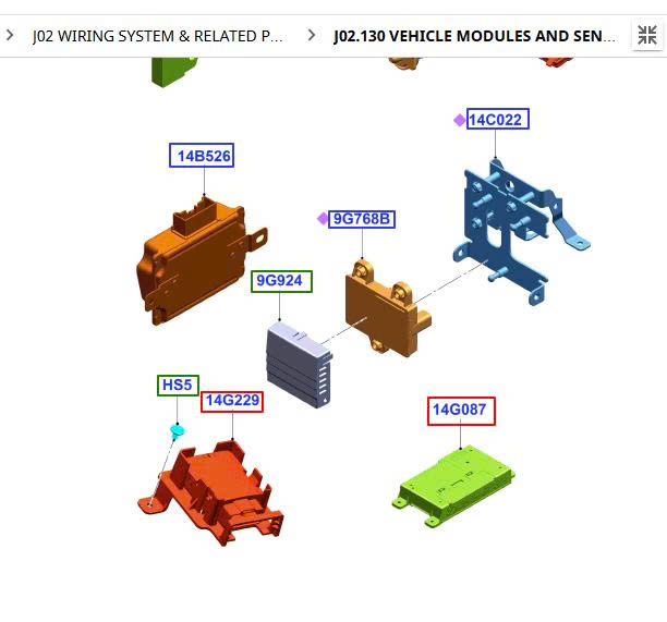 Rada đầu xe Ford Everest 2018 19 2020 21 JX7T9G768AC AA