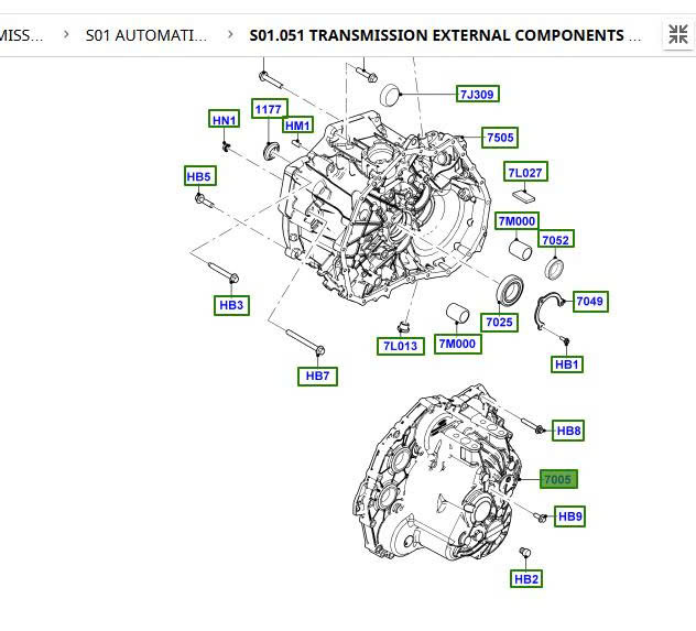 Vỏ đuôi hộp số Ford Focus 2013 14 15 BV6Z7005A BV6P7005AB