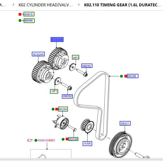 Cơ cấu xoay cam hút Ford Focus DS7G-6C524-AA DS7Z6256A