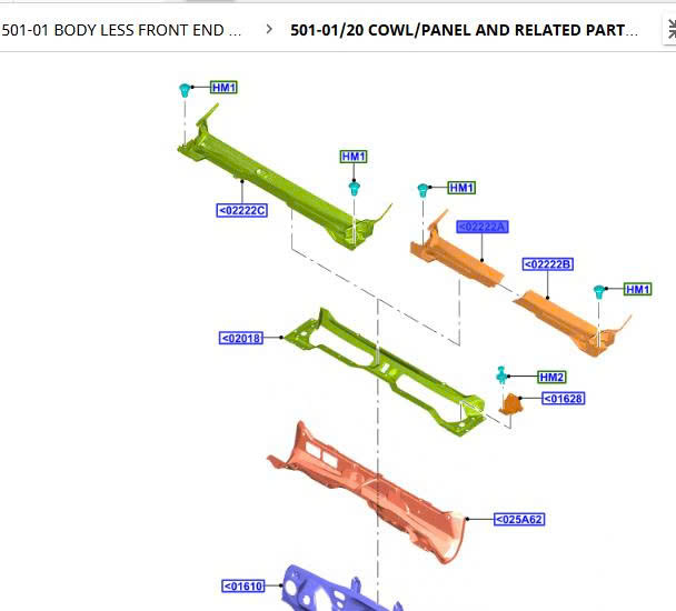 Chắn rác chân kính chắn gió Ford Everest 2023 N1WZ26022A68R